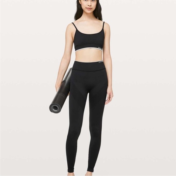Lululemon Iconic Sweat Tight in Black/Ocean Mist, Graphic Logo, Size 8 - Picture 3 of 10